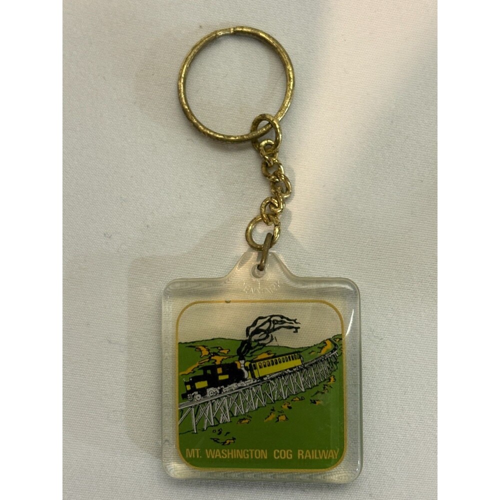 Vintage MT WASHINGTON COG RAILROAD Souviner Acrylic Keychain